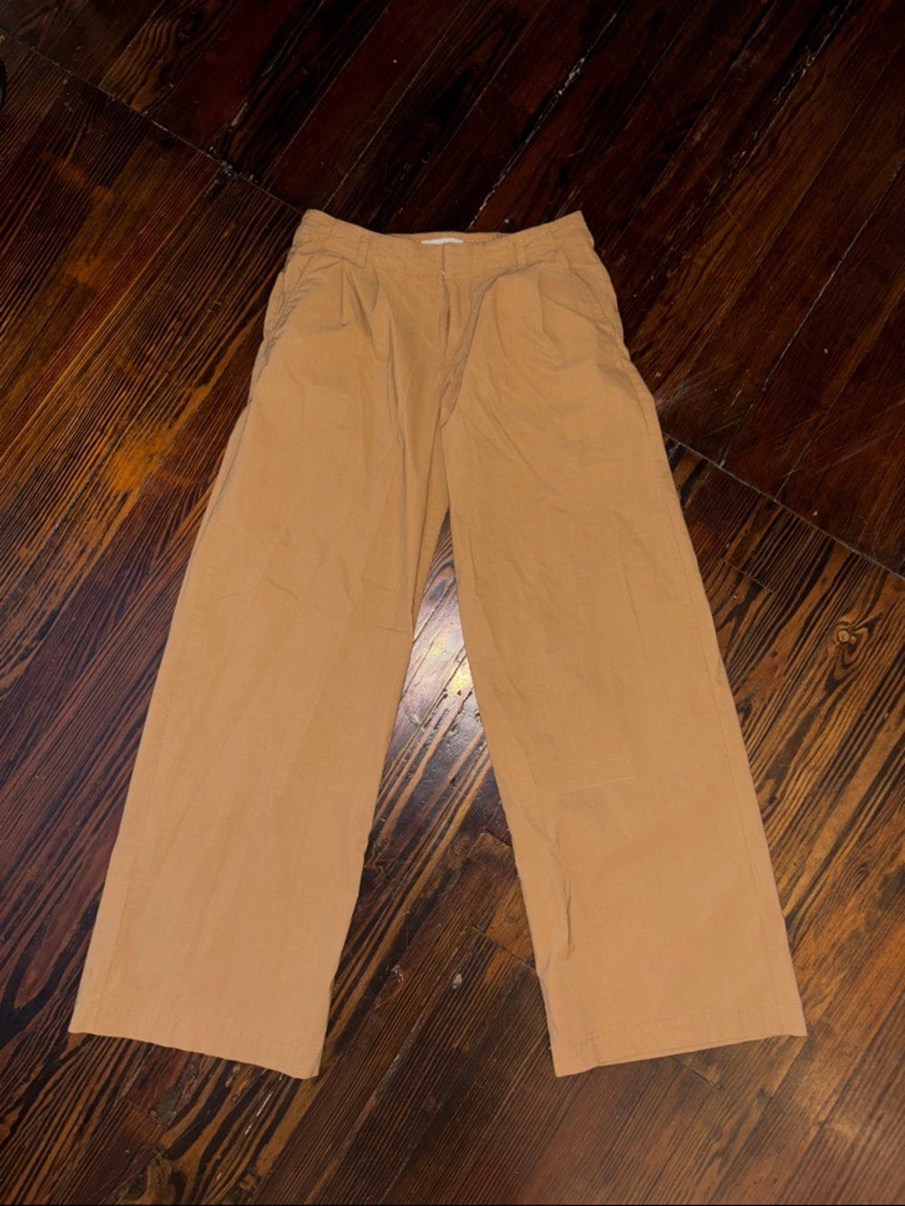Anthropologie Women's wide leg tan lightweight trousers size 0
